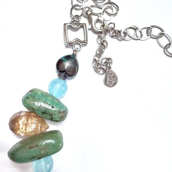 NEW BARSE Necklace Sterling Turquoise Multi Stone 18” Adj NEW with TAG - Picture 4 of 5